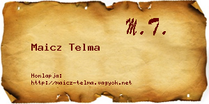 Maicz Telma névjegykártya